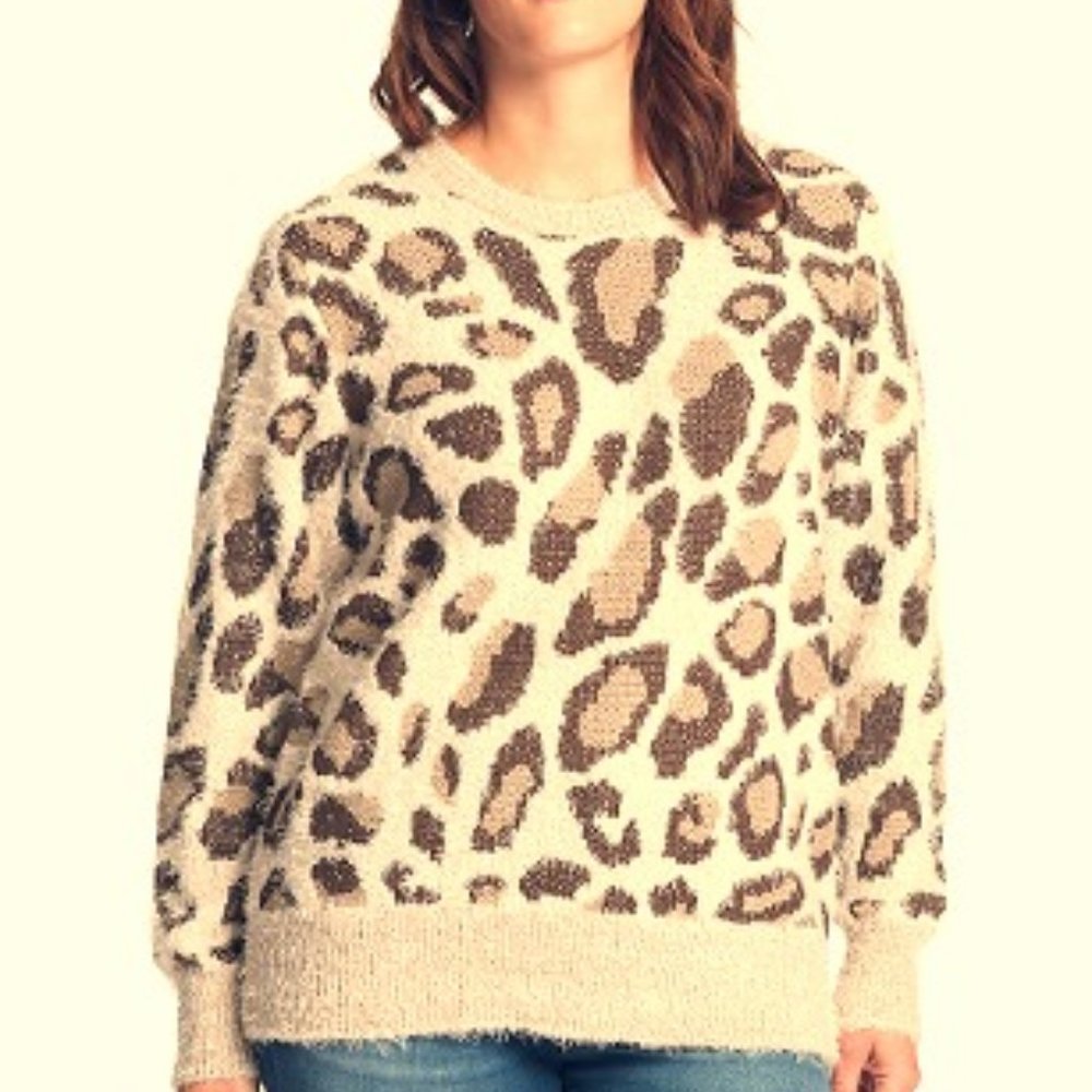Vintage America Abstract Animal Print Sweater EUC